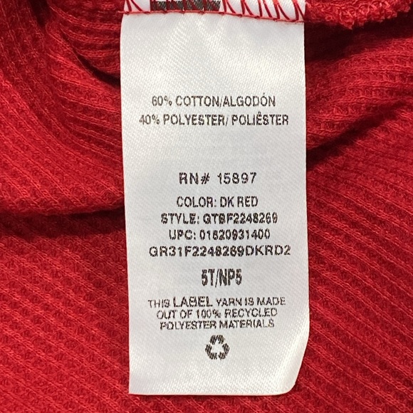 NWT Happy Camper long sleeve t shirt red and grey - Picture 5 of 5